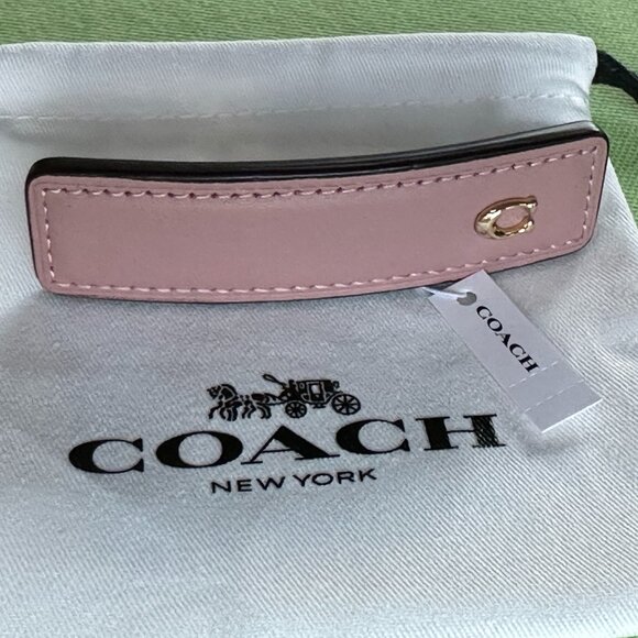 COACH SIGNATURE LEATHER BARRETTE:NWT BLUSH CV162 - Picture 1 of 12